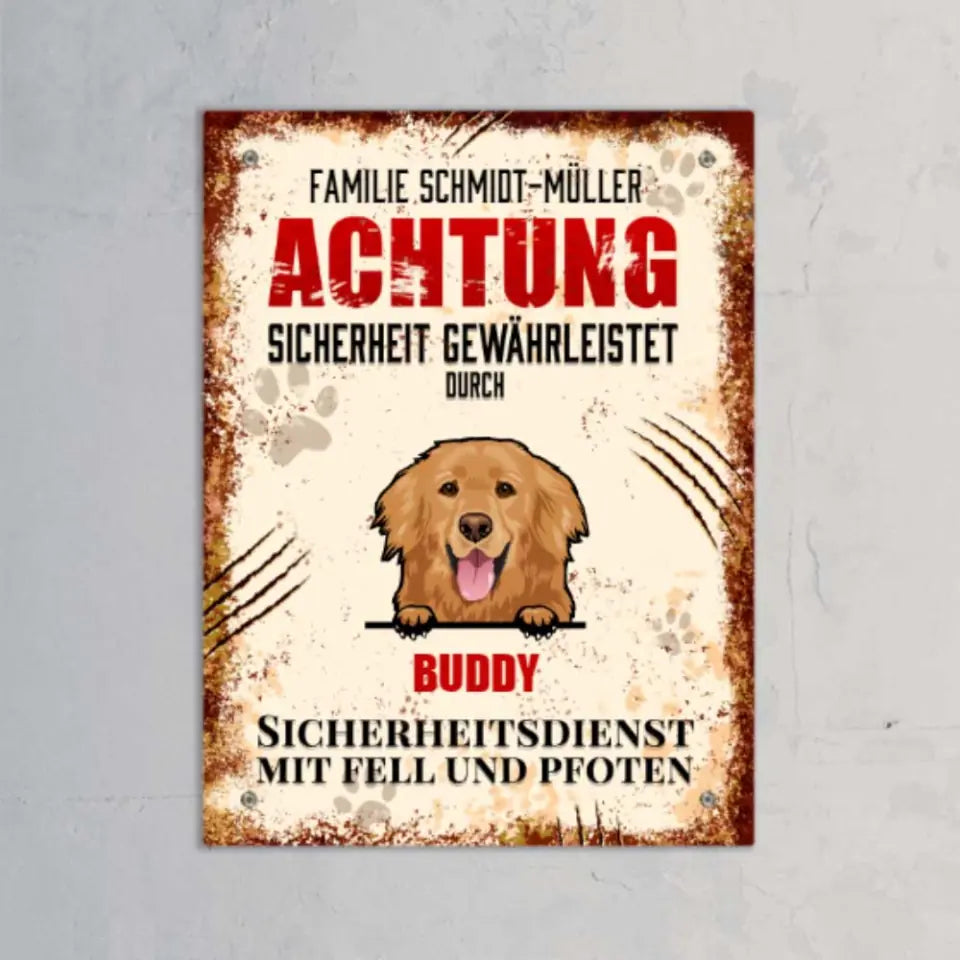 Sicherheitsdienst - Individuelles Türschild